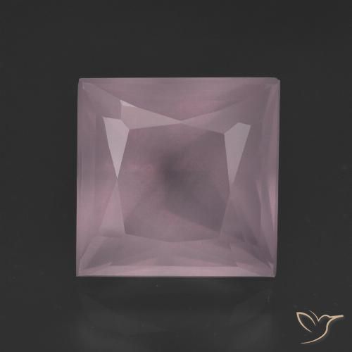 7.40ct Natural Medium Rose Pink Rose Quartz, Square, Transparent