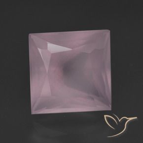 7.40 ct Pink Rose Quartz Stone, Natural Rose Quartz in Princess-Cut Shape for Sale