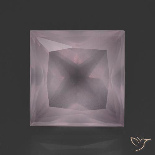 7.81ct Princess-cut Pink Rose Quartz from South Africa, Dimension 11.8 x 11.6mm, Natural untreated Gemstone, Transparent Clarity, 1 piece Rose Quartz in Light Rose Pink Color, Mohs Hardness of 7 suitable for daily wear jewelry, Photo A
