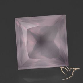 7.81 ct Pink Rose Quartz Stone, Natural Rose Quartz in Princess-Cut Shape for Sale
