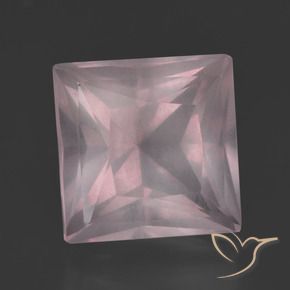 8.10 ct Pink Rose Quartz Stone, Natural Rose Quartz in Princess-Cut Shape for Sale
