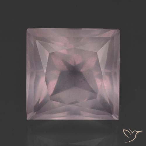 12.1 x 12.1mm Princess-cut Pink Rose Quartz from South Africa, Weight of 9.78ct, Natural untreated Gemstone in Transparent Clarity, 1pc Rose Quartz - Color: Light Pink, Mohs Hardness of 7 suitable for daily wear jewelry, Photo A