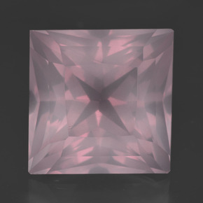 16.77 ct Pink Rose Quartz Gemstone, Rose Quartz Gem in Princess-Cut Shape for Sale.