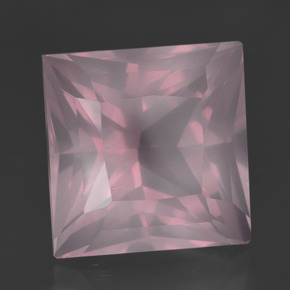 16.77 ct Pink Rose Quartz Stone, Natural Rose Quartz in Princess-Cut Shape for Sale