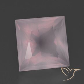 7.70 ct Pink Rose Quartz Stone, Natural Rose Quartz in Princess-Cut Shape for Sale