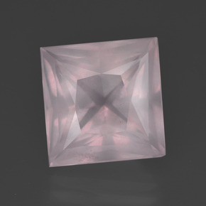 Light Pink Rose Quartz Gem - 7.8ct Princess-Cut (ID: 414767)