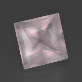 7.81 ct Pink Rose Quartz Stone, Natural Rose Quartz in Princess-Cut Shape for Sale