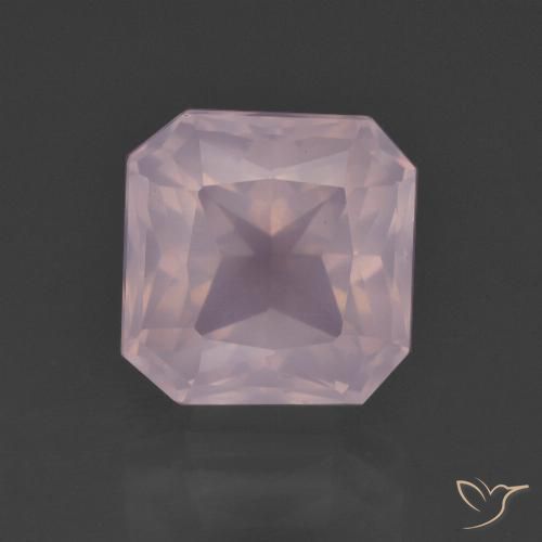 5.96ct Natural Light Pink Rose Quartz, Emerald Cut, Transparent