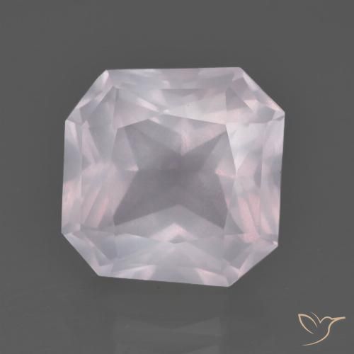 6.14ct Natural Very Light Rose Pink Rose Quartz, Emerald Cut, Transparent