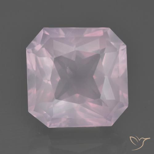 7.37ct Natural Light Pink Rose Quartz, Emerald Cut, Transparent