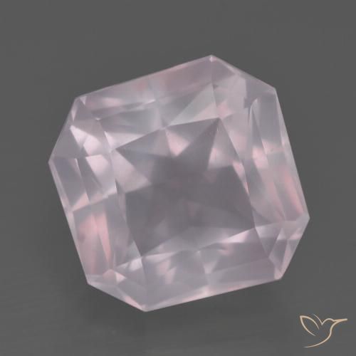 7.83ct Natural Rose Pink Rose Quartz, Emerald Cut, Transparent