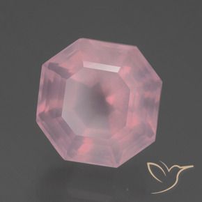 5.57 ct Pink Rose Quartz Stone, Natural Rose Quartz in Asscher Cut Shape for Sale