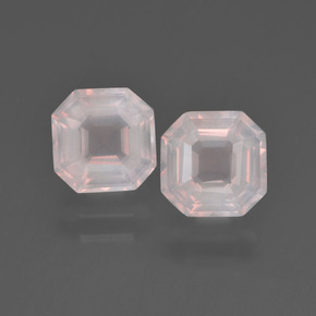 3.18 ctw Pink Rose Quartz Gemstones, Rose Quartz Gems in Asscher Cut Shape for Sale.