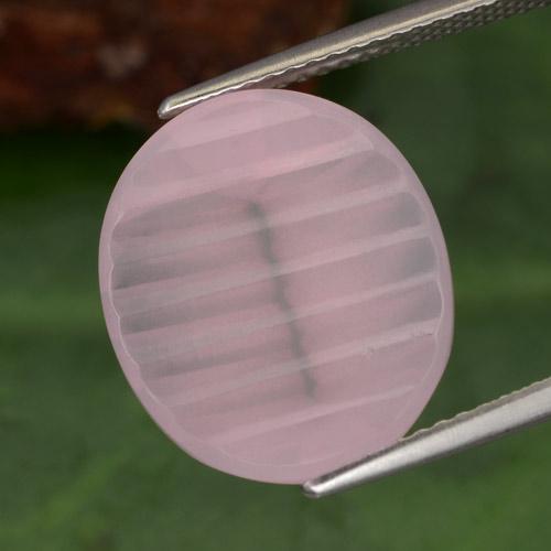 Rose bubblegum Quartz Rose gemme - 8.6ct Sculpté ovale (ID: 470168)