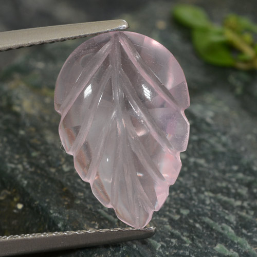 Cuarzo Rosa Rosa Hoja tallada de 14,8 x 10mm de Brasil, peso de 3.62 ct, piedra preciosa natural No tratado en claridad Transparente, Cuarzo Rosa de 1 pieza - Color: Rosado claro, dureza Mohs de 7 Adecuado para joyas de uso diario, Photo A