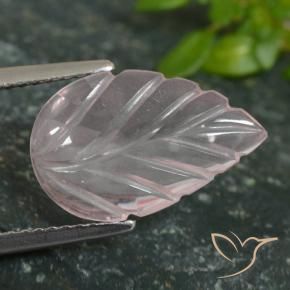2.95 ct Pink Rose Quartz Stone, Natural Rose Quartz in Fantasy Carved Leaf Shape for Sale