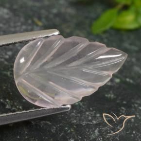 2.66 ct Pink Rose Quartz Stone, Natural Rose Quartz in Fantasy Carved Leaf Shape for Sale
