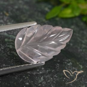 2.33 ct Pink Rose Quartz Stone, Natural Rose Quartz in Fantasy Carved Leaf Shape for Sale