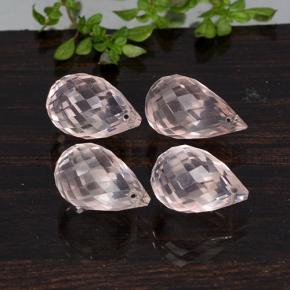 3.6ct Briolette with Hole Light Pink Rose Quartz for sale thumb image of 3.6ct Briolette with Hole Light Pink Rose Quartz (ID: 484505)