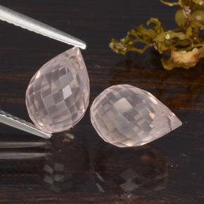 6.56 ctw Pink Rose Quartz Gemstones, Rose Quartz Gems in Briolette with Hole Shape for Sale.
