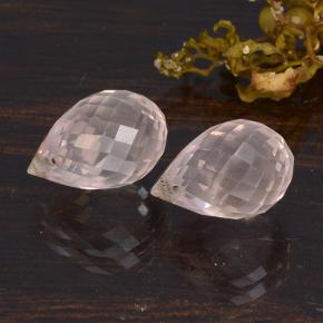 6.56 ctw Pink Rose Quartz Stones, Natural Rose Quartz in Briolette with Hole Shape for Sale