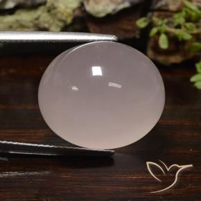 31.95 ct Pink Rose Quartz Stone, Natural Rose Quartz in Oval Cabochon Shape for Sale