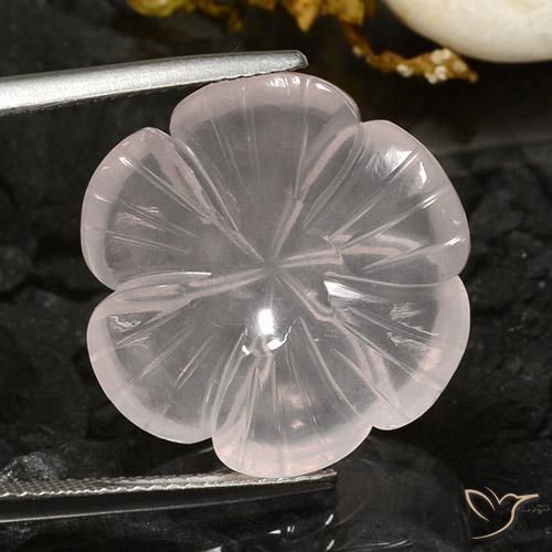 16.68ct Natural White Rose Quartz, Flower Cut, Transparent