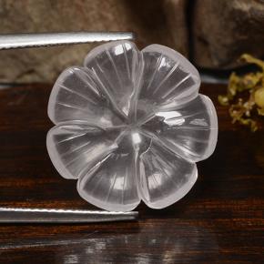 Белый Розовый Кварц Камень - 10.8ct Фигурка Цветок (ID: 485306)