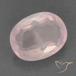 10.79 ct Pink Rose Quartz Stone, Natural Rose Quartz in Oval Facet Shape for Sale