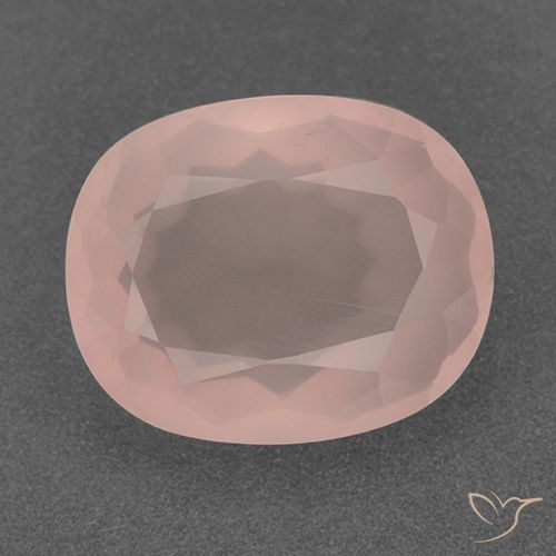 10.02ct Natural Salmon Pink Rose Quartz, Oval, Transparent