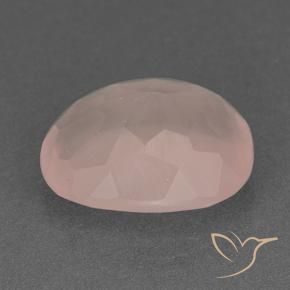 Rose Quartz Gemstone in 15.9 x 13 mm Size for Sale, Rose Quartz Stone in Salmon Pink Color