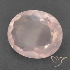 13.18 ct Pink Rose Quartz Stone, Natural Rose Quartz in Oval Facet Shape for Sale