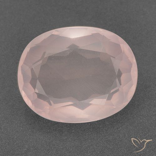 11.99ct Natural Coral Pink Rose Quartz, Oval, Transparent