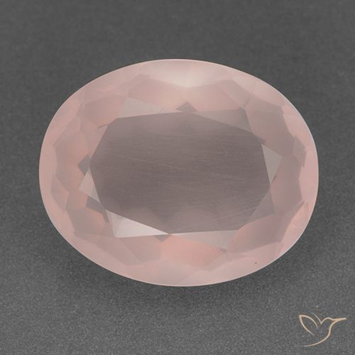 18.51ct Natural Light Coral Pink Rose Quartz, Oval, Transparent