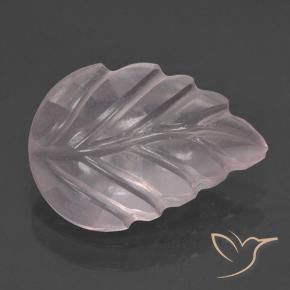 2.88 ct Pink Rose Quartz Stone, Natural Rose Quartz in Fantasy Carved Leaf Shape for Sale