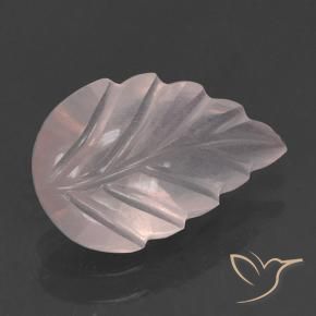 2.58 ct Pink Rose Quartz Stone, Natural Rose Quartz in Fantasy Carved Leaf Shape for Sale