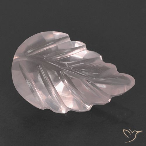 2.62ct Natural Light Coral Pink Rose Quartz, Flower Cut, Transparent