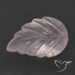 2.62 ct Pink Rose Quartz Stone, Natural Rose Quartz in Fantasy Carved Leaf Shape for Sale