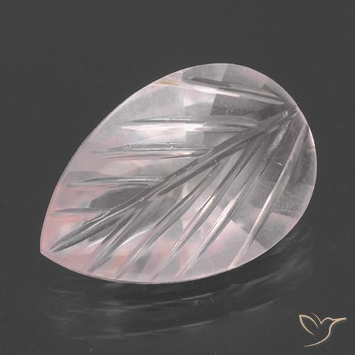 Very Light Rose Pink Rosenquarz Edelstein - 2.3ct Fantasy Carved Leaf (ID: 501148)