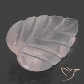 2.62 ct Pink Rose Quartz Stone, Natural Rose Quartz in Fantasy Carved Leaf Shape for Sale