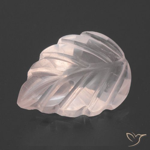 2.73ct Natural Very Light Rose Pink Rose Quartz, Flower Cut, Transparent