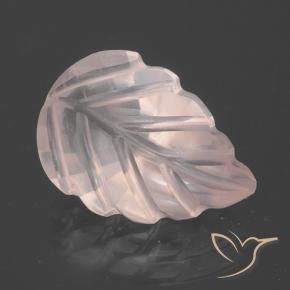 2.73 ct Pink Rose Quartz Stone, Natural Rose Quartz in Fantasy Carved Leaf Shape for Sale