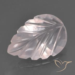 2.93 ct Pink Rose Quartz Stone, Natural Rose Quartz in Fantasy Carved Leaf Shape for Sale