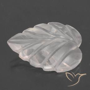 2.96 ct Pink Rose Quartz Stone, Natural Rose Quartz in Fantasy Carved Leaf Shape for Sale