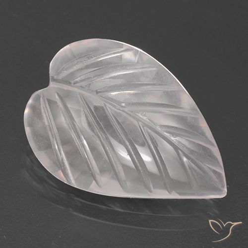 2.79ct Natural Very Light Rose Pink Rose Quartz, Flower Cut, Transparent
