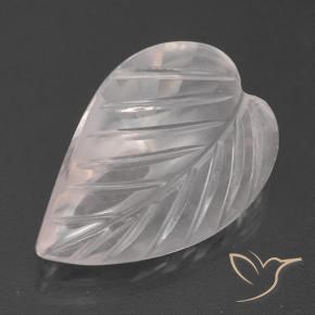2.79 ct Pink Rose Quartz Stone, Natural Rose Quartz in Fantasy Carved Leaf Shape for Sale