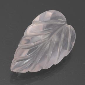 3.94 ct Pink Rose Quartz Gemstone, Rose Quartz Gem in Fantasy Carved Leaf Shape for Sale.