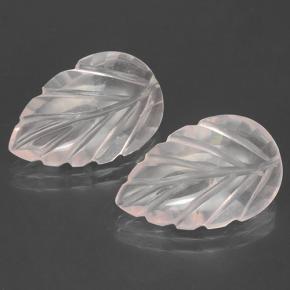 Light Pink Rose Quartz Gem - 3ct Fantasy Carved Leaf (ID: 501388)