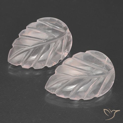 Light Pink Rose Quartz Gem - 2.5ct Fantasy Carved Leaf (ID: 501389)