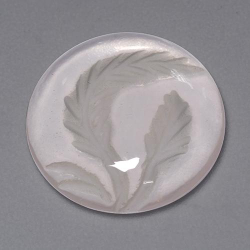 Белый Розовый Кварц Камень - 7ct Carved Round (ID: 501475)